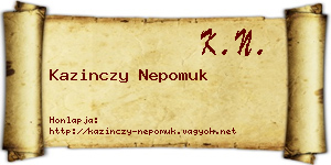 Kazinczy Nepomuk névjegykártya